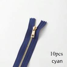 10pcs #3 Closed-End Metal Zippers, Smooth Y-Teeth Design, Suitable For Handmade Bags, Pockets, Garments DIY, Various Colors & Sizes Available