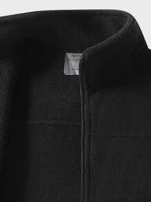 Chaqueta de forro polar para hombres para primavera y otoño, chaqueta con cuello alto, cardigan acolchado con aislamiento térmico, forro polar polar de doble cara, talla grande para uso en exteriores