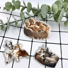[Sản phẩm tùy chỉnh] 1 cái/3 cái Móc khóa ảnh tùy chỉnh, Mặt dây chuyền ba lô, Móc khóa ô tô bằng Acrylic, Dành cho các cặp đôi, Bạn bè, Thú cưng, Cá nhân hóa ảnh, Hiệu ứng hai mặt, Kỷ niệm sưu tầm - Nhiều màu - Xem 1
