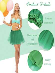 1 pieza Falda de tul con 4 capas y forro para mujer adulta, disfraz retro de los 80 para correr, fiesta de Navidad, ballet. Falda de tutú esponjosa y colorida para niñas, de un solo color para primavera, verano, otoño, invierno, Halloween y Navidad