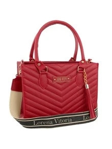 Women's Embroidered Crossbody Bag Lorena Model With Detachable Strap - 紅色 - 查看 1