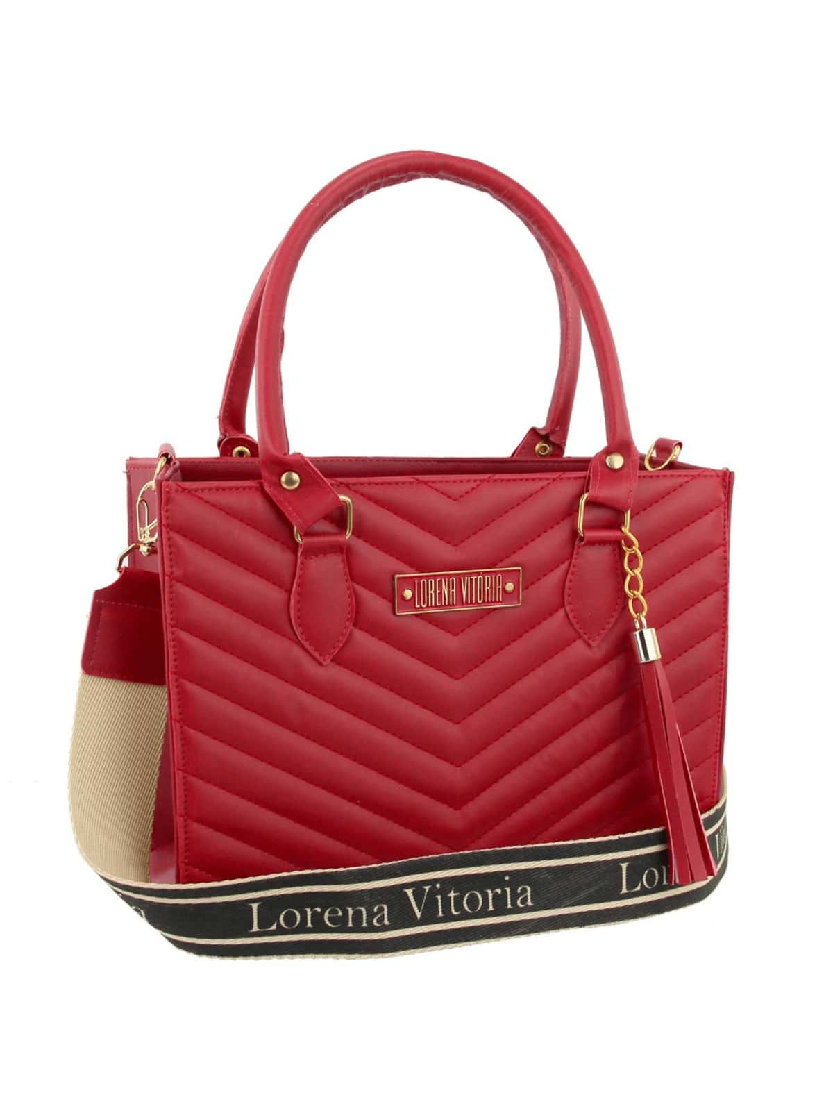 Women's Embroidered Crossbody Bag Lorena Model With Detachable Strap - 紅色 - 查看 1