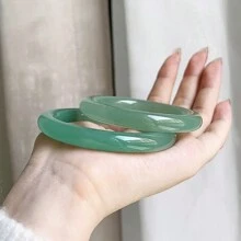 1條天然翡翠手鏈，寶石手鏈，優質珠寶（多種顏色和尺寸可選）女士時尚手鏈，能促進智慧、平衡和平和，適合冥想的療癒手鏈，光滑的石頭手鏈，能促進智慧、平衡和平和，節慶禮物，獻給她的禮物。 - C - 查看 5