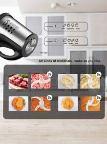 1 peça de fornecimento de plugue europeu, tigela multifuncional de aço inoxidável de 3,8 L, processador de alimentos com recipiente duplo de vidro e trava, sem necessidade de lâmina, moagem rápida para carne, recheio e alho