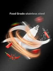 1 peça de fornecimento de plugue europeu, tigela multifuncional de aço inoxidável de 3,8 L, processador de alimentos com recipiente duplo de vidro e trava, sem necessidade de lâmina, moagem rápida para carne, recheio e alho