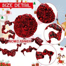 2 cuộn Ruy băng trang trí cây thông Noel họa tiết kẻ caro hình trâu, Cuộn 78,7 inch Vải kẻ caro hình trâu đỏ và đen, Đồ trang trí nhà theo phong cách nông trại cổ điển, Đồ trang trí nhà theo phong cách đồng quê, Đồ trang trí nhà bằng nơ hoa, Đồ trang trí viền DIY - Nhiều màu - Xem 3