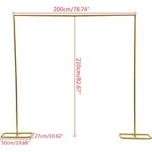 6.9Ft Gold Square Backdrop Stand Arch, Metal Wedding Arch Stand Pipe Kit Backdrop Door For Wedding Ceremony, Birthday Party, Theme Event Decoration, Easy Assembly Party Favors Room Decor Bride