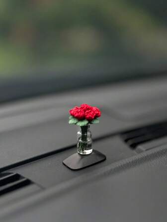 1pc Car Interior Decoration Full Of Diamonds, Mini Daisy Vase, Car Center Console, Window Edge Decoration Decoration Decoration