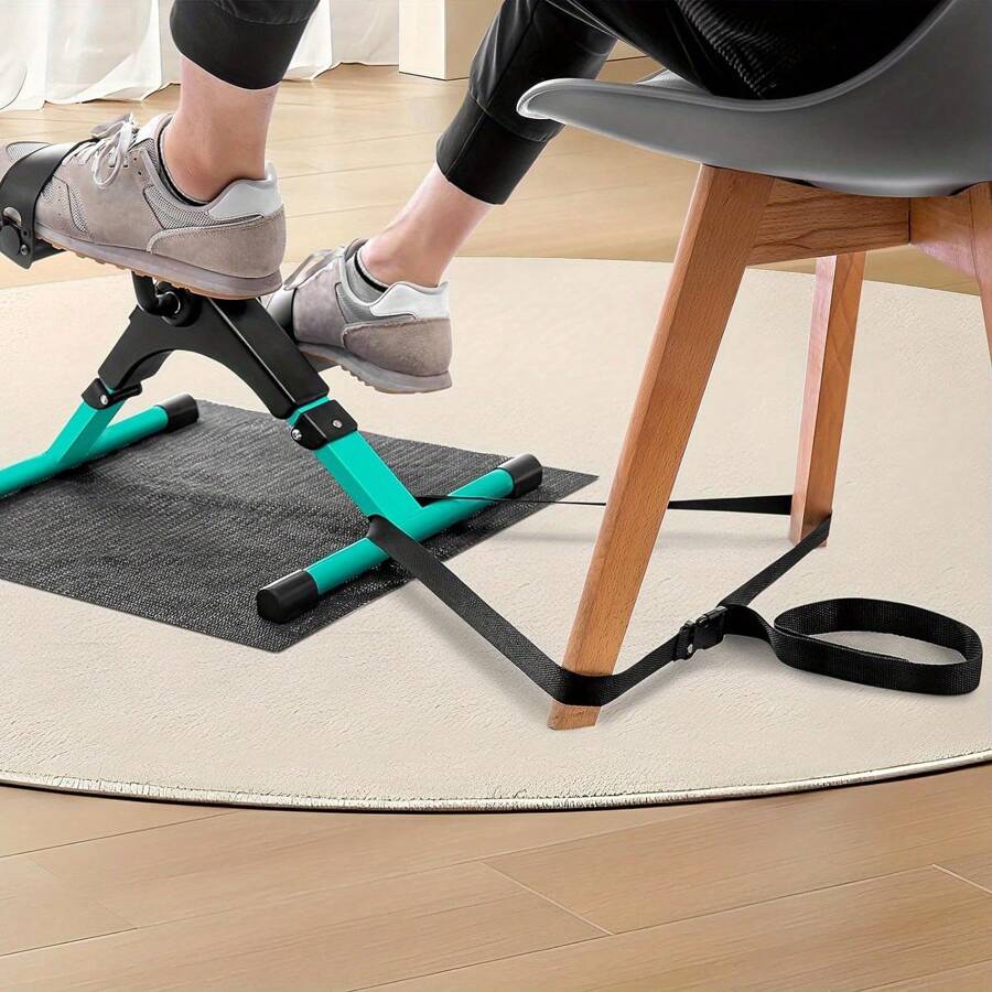 Mini Exercise Bike, Pedal Exerciser With LCD Display, Leg Exercise Machine, Portable Folding Trainer Adjustable Resistance Fitness Exercise Equipment With Non-Slip Mat And Fixed Strap (Green) - Green - View 1