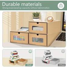 10x Foldable Cardboard Shoe Boxes Organiser Drawer Stackable Storage Transparent