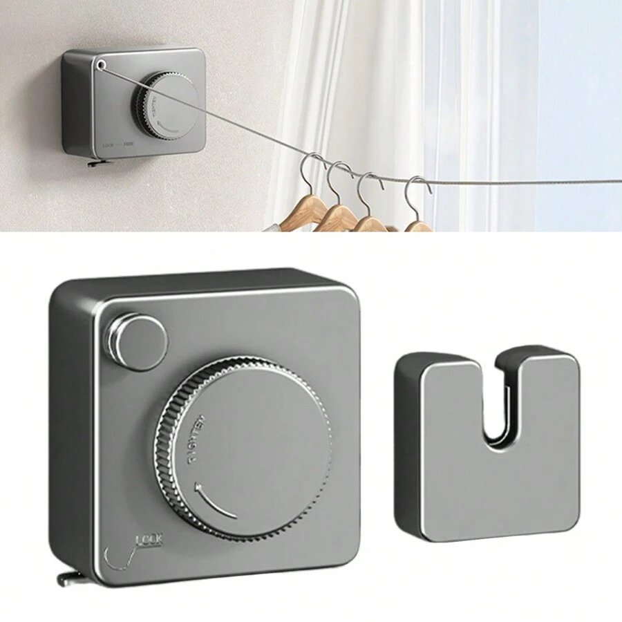 1 套隐形晾衣绳方便安装墙壁衣服挂绳适用于淋浴房裙子裤子鞋子牛仔裤靴子裙子、春季、简约、夏季上衣 - 彩色 - 查看 1