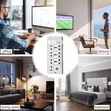 Multi-Contact Power Strip 3 Sockets And 3 USB Output Extension 2m - US A Type Plug(110-127V) - View 8
