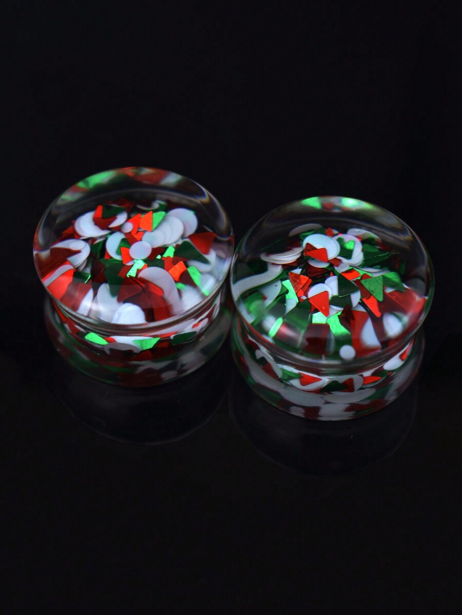 1pair 830mm Christmas Ear Gauges Acrylic Tunnels Body Piercing Jewelry