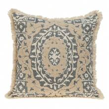 Boho Garland Beige And Gray Decorative Accent Pillow - Beige - View 1