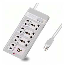 Multi-Contact Power Strip 3 Sockets And 3 USB Output Extension 2m - US A Type Plug(110-127V) - View 1