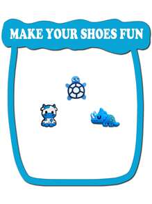 不重复随机款式 10/20/30 件蓝白系列鞋饰 DIY 鞋饰 优质流行饰物配件 泡泡拖鞋凉鞋，PVC 鞋饰 沙滩包配件 适合青少年、男士、女士和成人的绝佳礼物 - 彩色 - 查看 6