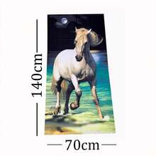 Landscape Printed Bath And Beach Towel - White Horse With Moon - Ngựa trắng với trăng - Xem 4