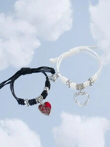 哥特式万圣节编织手链套装 - 复古朋克吸血鬼首饰（含礼品盒）圣诞礼物 - 彩色 - 查看 5