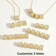 Dây chuyền xương đòn tối giản có tên cá nhân hóa tùy chỉnh, mặt dây chuyền 3D, dây chuyền độc quyền và độc đáo làm quà tặng hoàn hảo cho bạn bè và người thân - Vàng - Xem 7