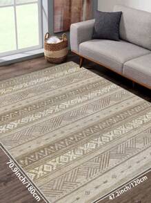 1 件驼色客厅地毯，波西米亚风格，1100 克/平方米低绒面料，5 毫米厚，触感柔软舒适，易于保养，防滑底背，可机洗，适用于客厅、卧室、厨房、餐厅、办公室、房间装饰和门垫。 - 米色 - 查看 14