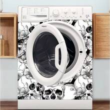 1 Roll Removable Black & White Skull Floral Peel And Stick Wallpaper, Gothic Skull Graffiti Wallpaper For Cabinet, Room Decor Halloween Decor Christmas Decoration Thanksgiving Wedding Home Decor Home Decor Fall Decor Autumn Decor Birthday Decorations For Gifts Party Supplies Indoor Holiday Festival Decor Wall Decor Halloween Ornaments