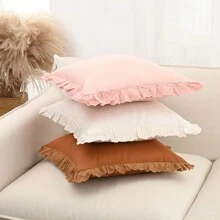 1pc Velvet Embroidered Trim Cushion Cover, Excluding Pillow Insert, Minimalist Style For Living Room, Sofa, Bedroom, Party Decor