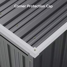 [2 Packages Shipping]8' X 6' Outdoor Storage Shed With Sliding Doors, Versatile Metal Garden Shed With Anchors, Tool Shed With Transparent Panel Windows, Outdoor Storage Shed For Backyard, Patio