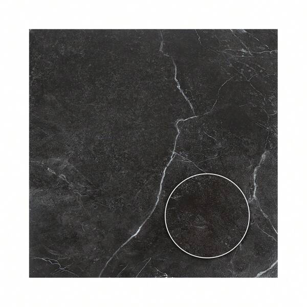 PVC Bodenbelag Selbstklebend 30cm x 30cm, 1 m² / 11 Fliesen Wasserdicht Vinylboden Selbstklebend Rutschfeste Schneidbar Fliesenoptik Bodenfliesen - Schwarz Marmor