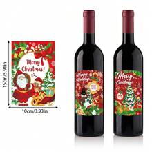 12/24 件圣诞主题酒瓶贴纸、圣诞派对创意贴纸、派对桌面装饰道具、瓶装礼品套装、家居装饰、餐厅、酒吧、咖啡厅、婚礼、派对装饰、朋友礼物、圣诞礼物、新年礼物、圣诞装饰。 - 彩色 - 查看 2