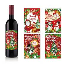 12/24 件圣诞主题酒瓶贴纸、圣诞派对创意贴纸、派对桌面装饰道具、瓶装礼品套装、家居装饰、餐厅、酒吧、咖啡厅、婚礼、派对装饰、朋友礼物、圣诞礼物、新年礼物、圣诞装饰。 - 彩色 - 查看 1