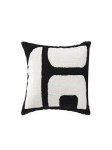 1 件/2 件黑白几何图案靠垫套，棉质帆布全印花天鹅绒刺绣精制枕套，波西米亚高密度舒适，适用于客厅、卧室、沙发、节日派对、户外花园装饰，适合所有季节，45*45 厘米（无填充） - 黑與白 - 查看 12