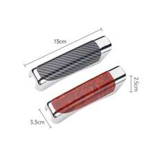 1pc Car Handbrake Cover, Carbon Fiber Pattern, Handbrake Decoration Sleeve, Handbrake Protector, Peach Wood Color
