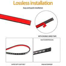 Automotive Low Light Neon Lights, LED Multi-Color Flexible Strips, RGB Remote Control/Application Control, Automotive Chassis Decoration, Atmosphere Lights, Car Bottom Light Strips - 彩色 - 查看 7