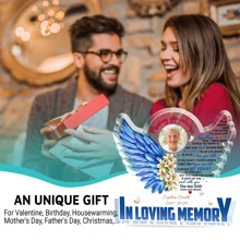 为失去亲人的家庭提供个性化纪念礼物，充满爱意的回忆桌装饰吊唁牌，带有照片，纪念同情亚克力牌匾，为失去妈妈爸爸提供丧亲礼物 - 彩色 - 查看 5