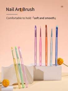 annies 8 件套多巴胺美甲刷，凝胶抛光衬里细节刷，适用于指甲彩绘、渐变、印花、构造 - 彩色 - 查看 5