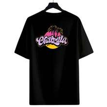 Chiuzilla Women's Short Sleeve Basic Printed T-Shirt - 黑色 - 查看 2