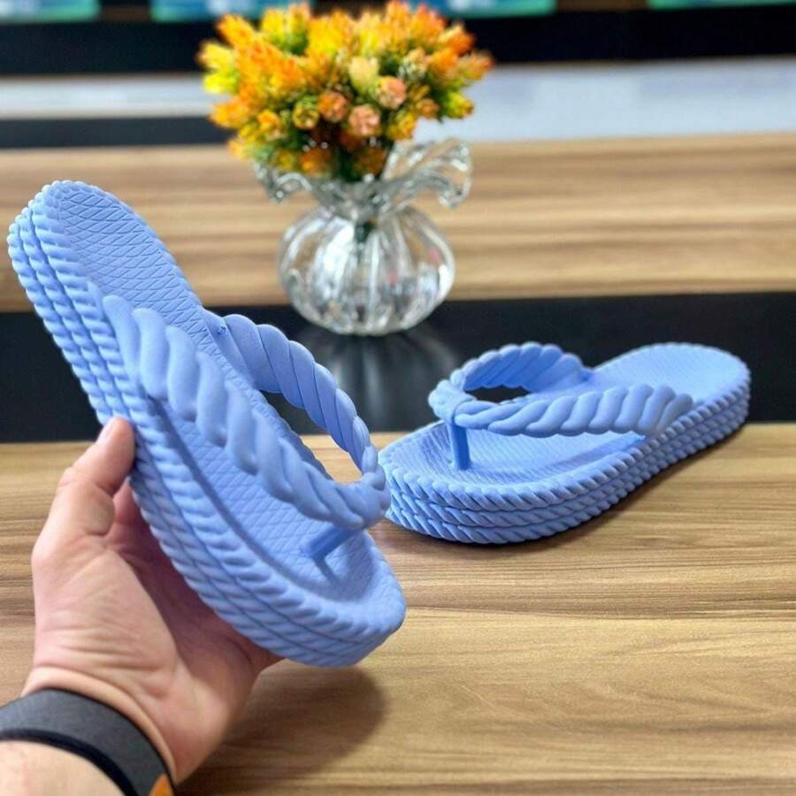 Women's Flip Flops Two Colors Comfortable Soft Lightweight From 34 To 39 - 藍色 - 查看 1