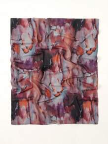 1pc Women's Bohemian Style Watercolor Print Headscarf, Muslim Sunscreen Head Wrap, Elegant Versatile Scarf Shawl For Friends Gathering, Suitable For Daily Wear