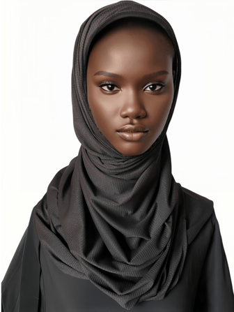 1 Piece Ladies High Quality Black Solid Color Soft Breathable Jersey Hijabs Scarves