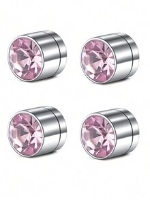 CIZME Hoa tai giả màu đen bạc cho nam Hoa tai giả cho nam Hoa tai đinh tán không xỏ khuyên Hoa tai đinh tán cho nam Hoa tai giả màu vàng hồng xanh lam 5mm 6mm - khuyên tai giả - Xem 13