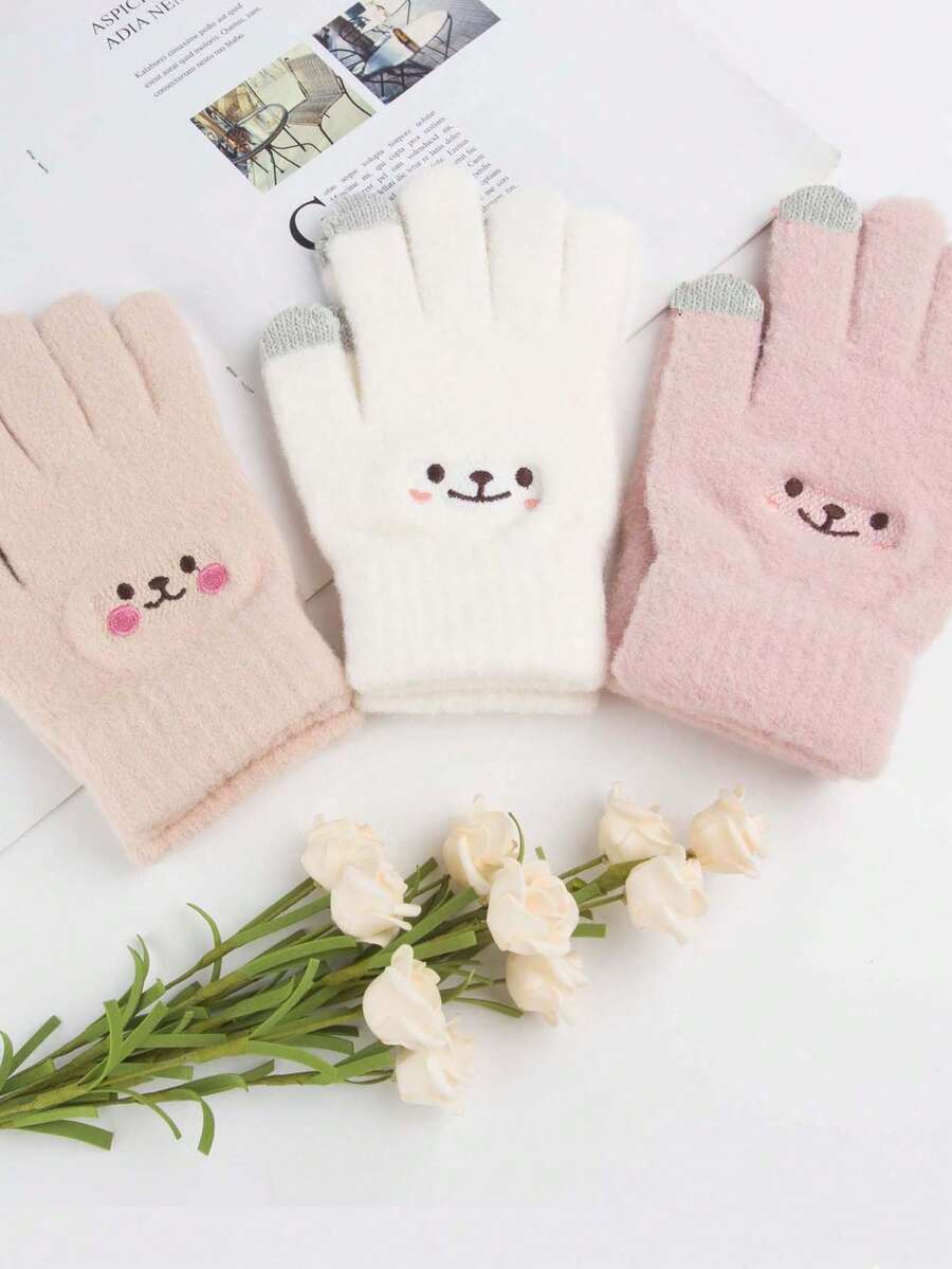 1pair Women's Warm Winter Gloves, Touchscreen Friendly, Plush, Thick