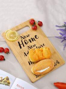 Customized Laser Engraved Commemorative Cutting Board Household Reversible Vegetable Board Portable Festival - Beige - View 3