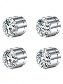 CIZME Hoa tai giả màu đen bạc cho nam Hoa tai giả cho nam Hoa tai đinh tán không xỏ khuyên Hoa tai đinh tán cho nam Hoa tai giả màu vàng hồng xanh lam 5mm 6mm - khuyên tai giả - Xem 21