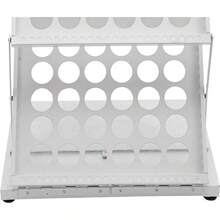 HOHOBLA LOYALHEARTDY-BTG Foldable Magazine Display Rack Portable 4-Tier Book Display Stand Folding Metal Newspaper Brochure Literature Flyer Display Stands Holder For Home Office Retail Store, White[Best Gift For Family&Friends] - White - View 3