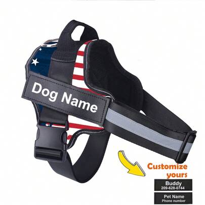 Arnés personalizado para perro SIN TIRAR, chaleco de arnés transpirable y reflectante para perros pequeños y grandes, accesorios para paseos al aire libre y entrenamiento, ornamentales, con estilos diferentes: elegante, de moda, coloridos, vintage, lindos, sencillos, adorables, únicos, personalizados, para aniversarios, para cumpleaños