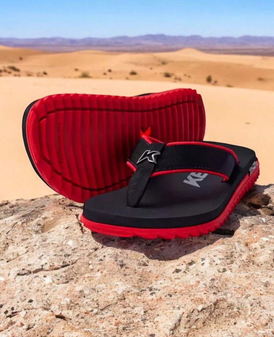 Kenner Kivah DLK Cushy Men's And Women's Flip Flops - 紅/黑 - 查看 1