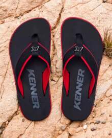 Kenner Kivah DLK Cushy Men's And Women's Flip Flops - 紅/黑 - 查看 2