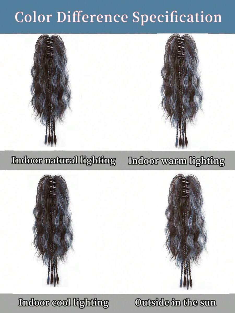 Ombre Pink High Ponytail Boxer Braids Synthetic Hair Extensions With