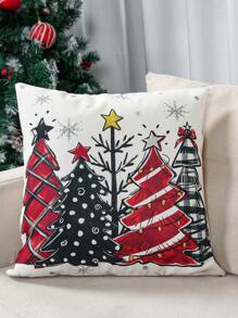 4pcs 45*45cm Decorative Pillowcase Linen Square Cushion Cover, Snowman&EIK& Tree Style Soft Pillow Cover For Party Home Room Sofa Chair Decorations Xmas Ornament, Pillow Core Not Included, Gifts, Decor, Back To School Home Decor Christmas Decorations Room Decor Christmas