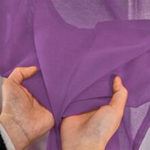 1pc Minimalist Nordic Modern Style Solid Color Sheer Curtains - Suitable For Bedrooms, Living Rooms, Hotel Rooms, Etc - Purple - View 8